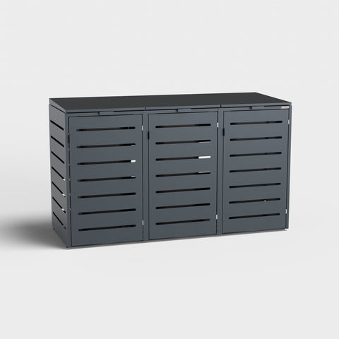 Three-part Alubert trash bin box from BIO Stefan in gray.