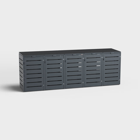 Four-bin trash can box by Alubert in dark anthracite.