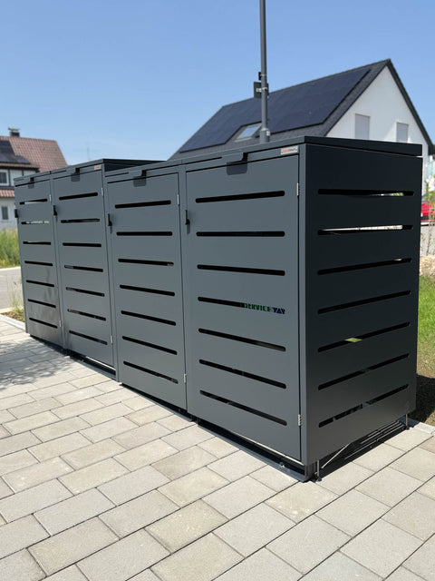BIO Stefan Alubert box voor vuilnisbakken van metaal in donkergrijs.