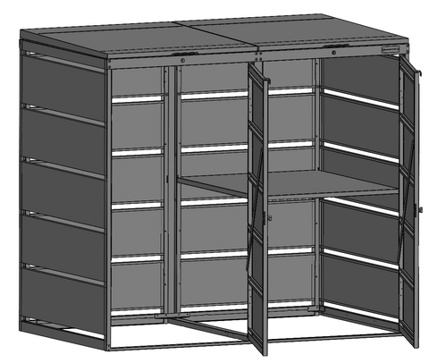 Dagobert 240l compartment shelf BIO Stefan shelf storage space garbage bin box