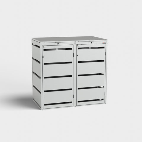 BIO Stefan Mülltonnenbox Dagobert pour 2x120L en RAL7035 gris clair.