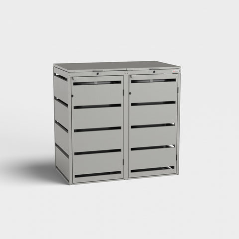 Boîte à ordures grise BIO Stefan Dagobert pour 2 x 120L, design moderne.