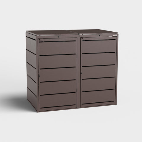 Bio Stefan Dagobert Mülltonnenbox pour deux poubelles de 240L en RAL8017.