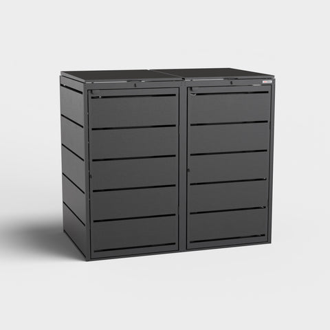 Boîte pour deux poubelles Dagobert 240L en noir de BIO Stefan.