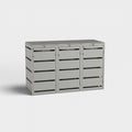 3-bin Dagobert trash can box in RAL 9007 for 120L bins.