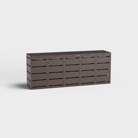 BIO Stefan Mülltonnenbox Dagobert für 5 Tonnen, 120L, RAL8017.