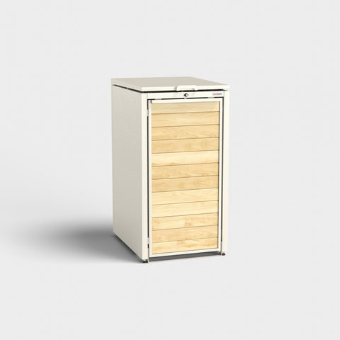 Wood-look garbage bin box RAL9001 from BIO Stefan, 1 box.