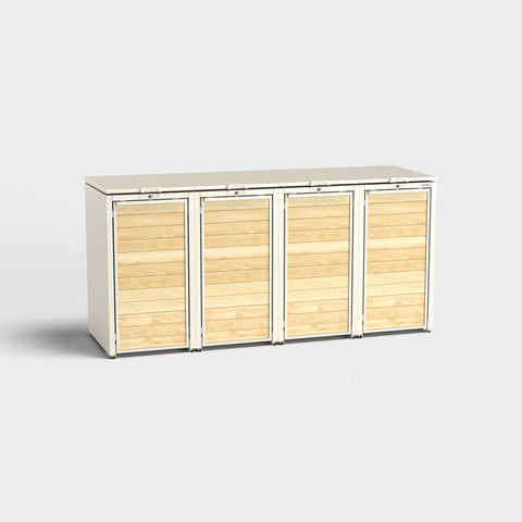 Box per bidoni della spazzatura Holzmichl 4 in RAL9001 di BIO Stefan.