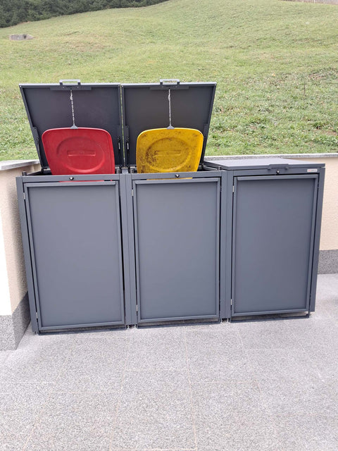 Stahlfred garbage bin box 3 boxes for 240L in Anthracite