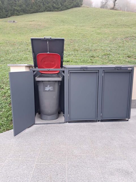 Stahlfred garbage bin box 3 boxes for 240L in Anthracite