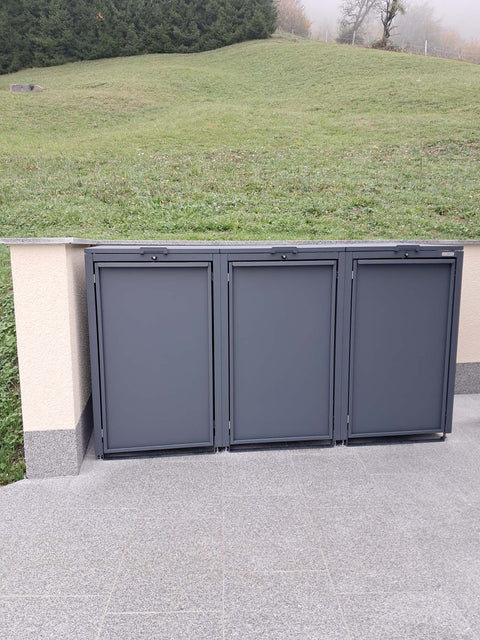 Stahlfred garbage bin box 3 boxes for 240L in Anthracite