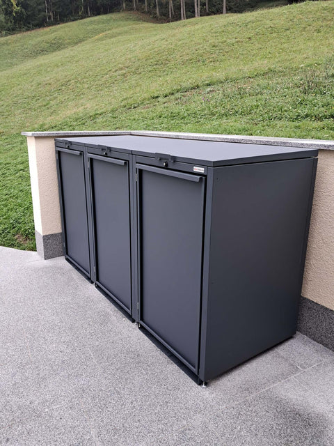 Stahlfred garbage bin box 3 boxes for 240L in Anthracite