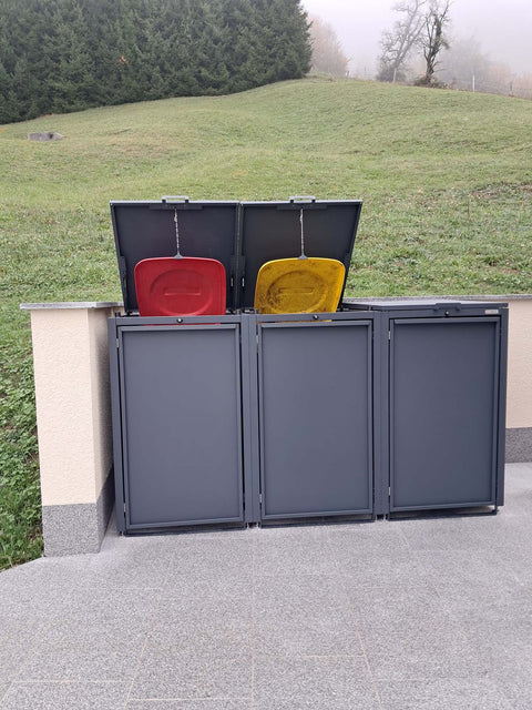 Stahlfred garbage bin box 3 boxes for 240L in Anthracite