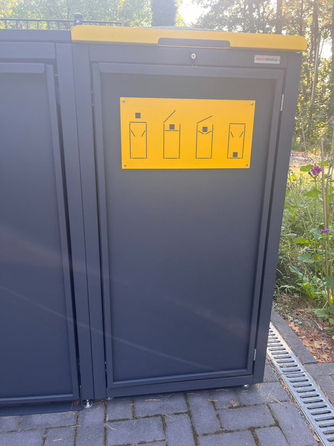 Box per bidoni della spazzatura Stahlfred 3 contenitori combinazione con box per pacchi in antracite