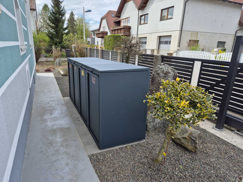 Garbage bin box Stahlfred 4 boxes - Combination 120L &amp; 240L in Anthracite