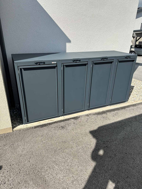 Garbage bin box Stahlfred 4 boxes - Combination 120L &amp; 240L in Anthracite