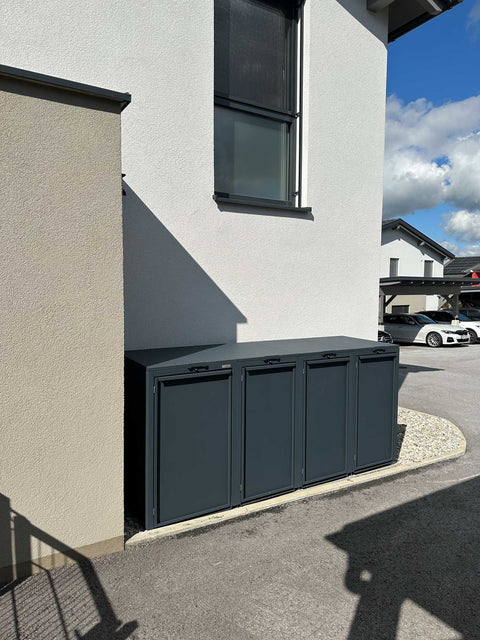 Garbage bin box Stahlfred 4 boxes - Combination 120L &amp; 240L in Anthracite