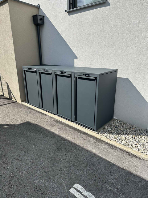 Garbage bin box Stahlfred 4 boxes - Combination 120L &amp; 240L in Anthracite