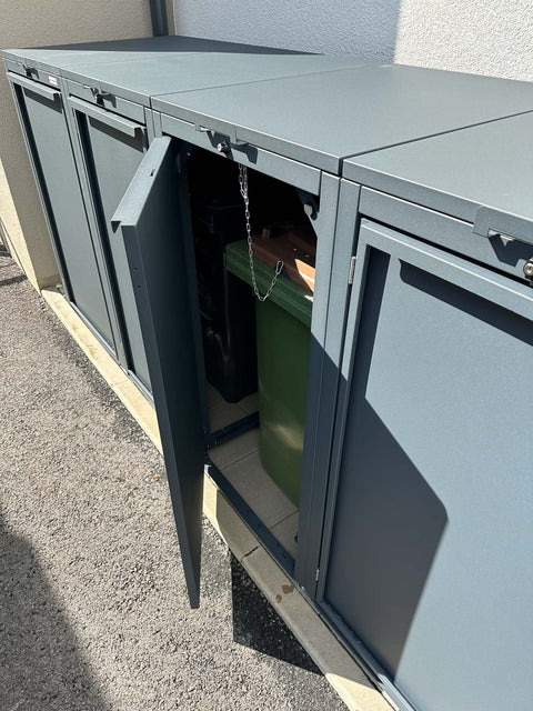 Garbage bin box Stahlfred 4 boxes - Combination 120L &amp; 240L in Anthracite