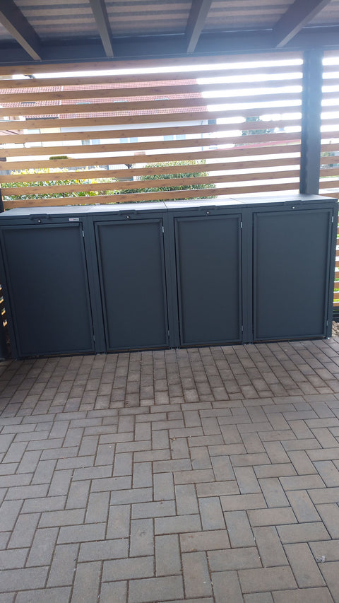 Garbage bin box Stahlfred 4 boxes - Combination 120L &amp; 240L in Anthracite