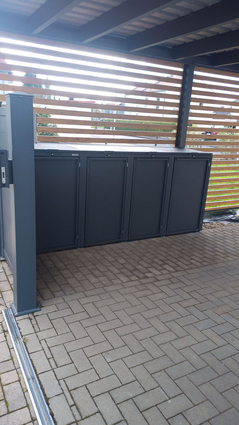 Garbage bin box Stahlfred 4 boxes - Combination 120L &amp; 240L in Anthracite