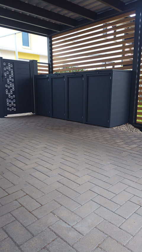 Garbage bin box Stahlfred 4 boxes - Combination 120L &amp; 240L in Anthracite