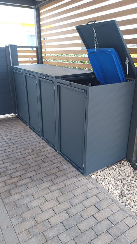 Garbage bin box Stahlfred 4 boxes - Combination 120L &amp; 240L in Anthracite