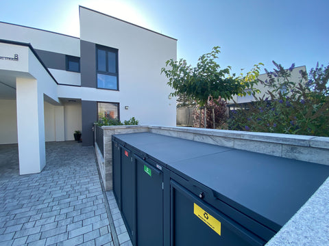 Garbage bin box Stahlfred 4 boxes - Combination 120L &amp; 240L in Anthracite
