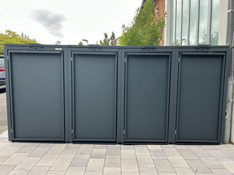 Garbage bin box Stahlfred 4 boxes - Combination 120L &amp; 240L in Anthracite