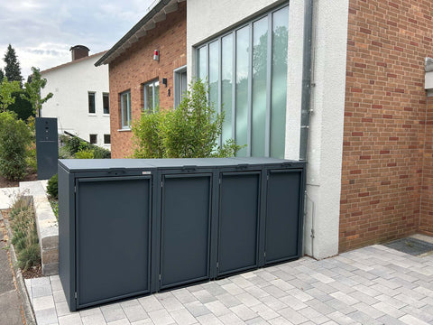 Garbage bin box Stahlfred 4 boxes - Combination 120L &amp; 240L in Anthracite