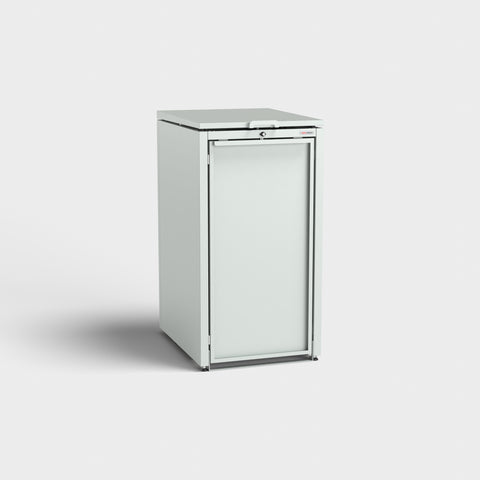 Mülltonnenbox Stahlfred in RAL7035 von BIO Stefan.