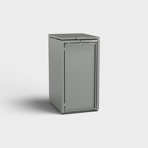 Stahlfred Mülltonnenbox in RAL9007 von BIO Stefan.