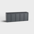 Five-bin Mülltonnenbox Stahlfred in RAL 7016 Anthracite Grey.