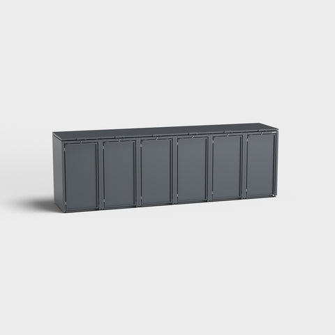 Stahlfred garbage bin box 6 boxes, RAL7016, anthracite gray.